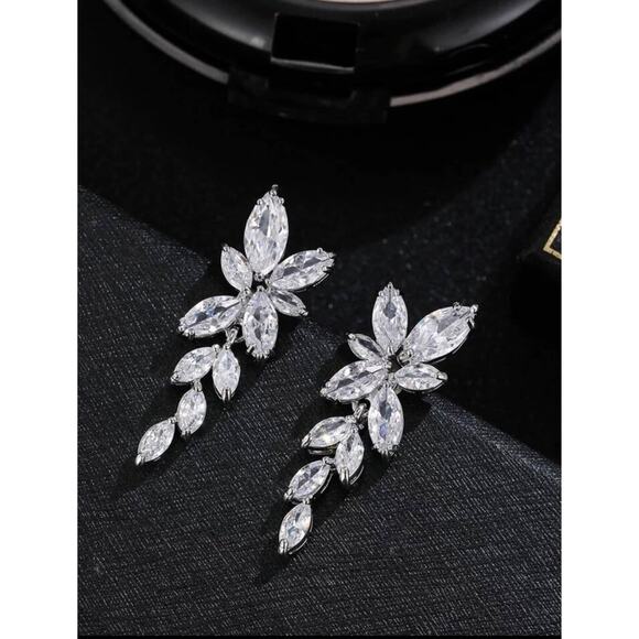 NEW Necklace Earrings Jewelry Set 925 Sterling Silver CZ Lot Cubic Zirconia MA08 - Picture 3 of 4